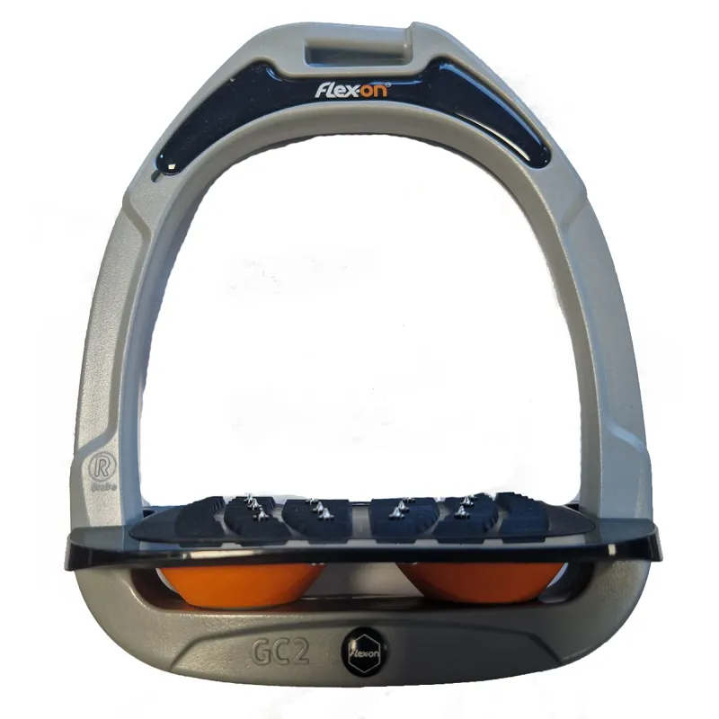 Flex-On Green Composite Stirrups - Inclined Ultra Grip - Grey/Black/Orange